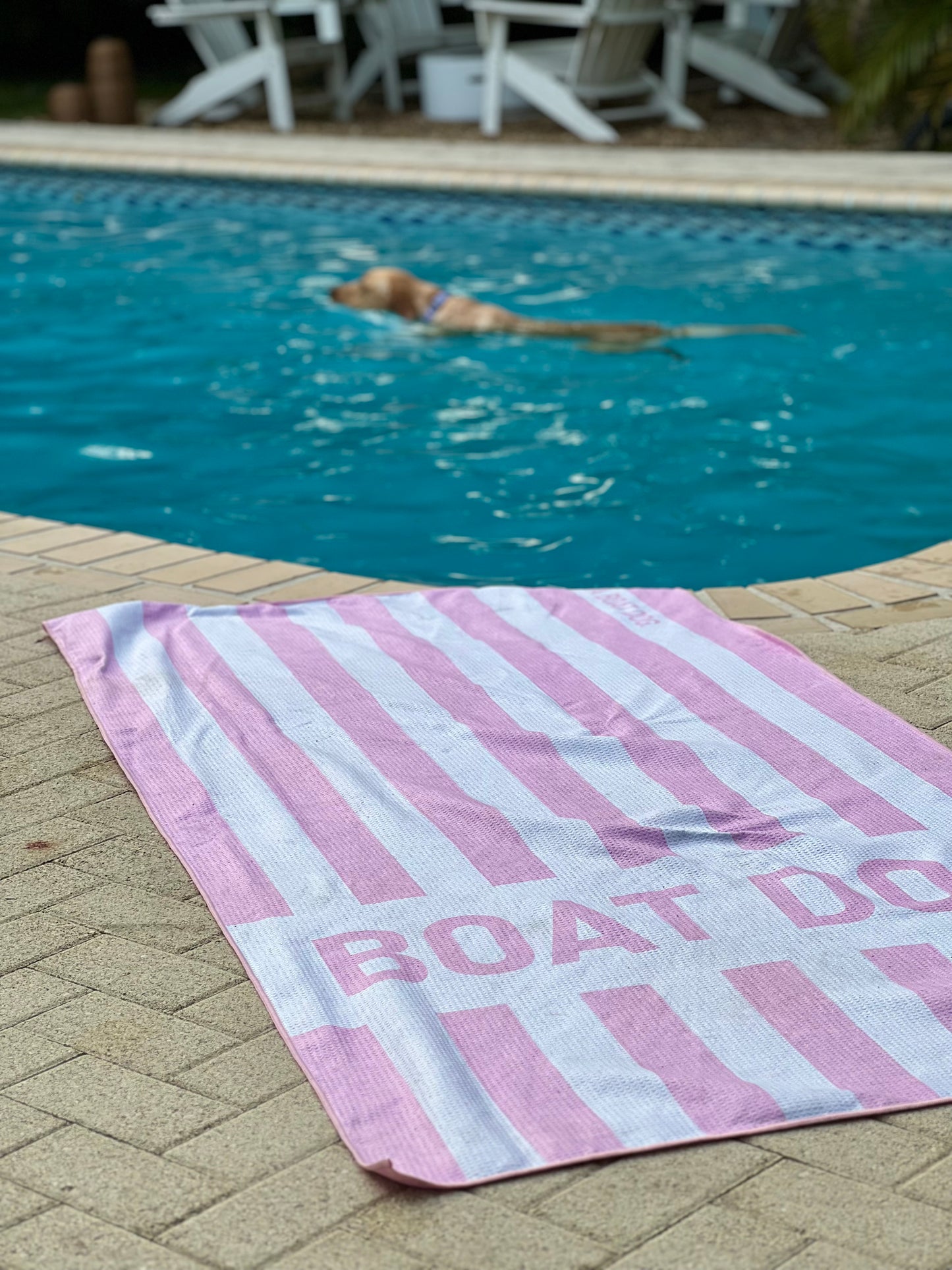 Pink Topography Dog Towel