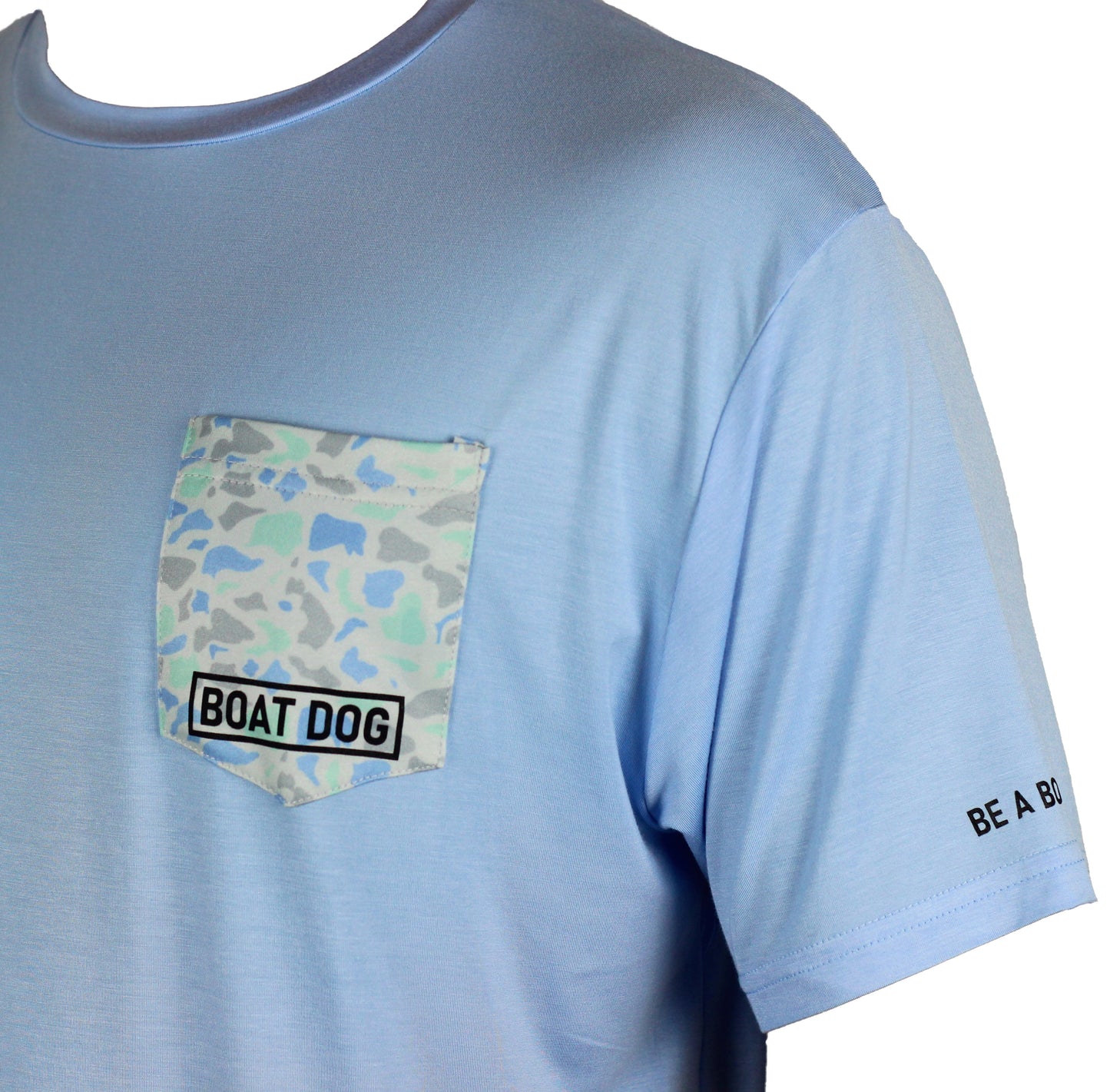 Water Camo Bamboo Pocket Tee - Blue