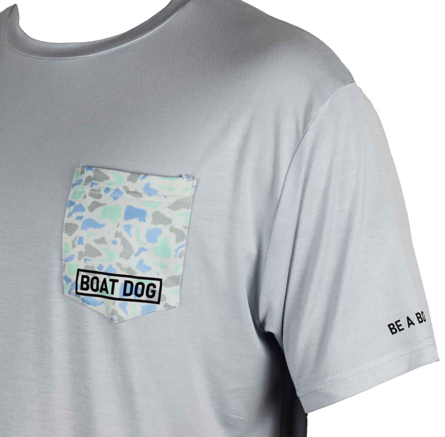 Water Camo Bamboo Pocket Tee - Gray